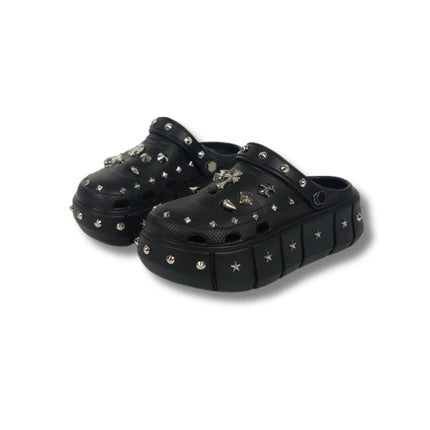 Platform Rivet Clogs