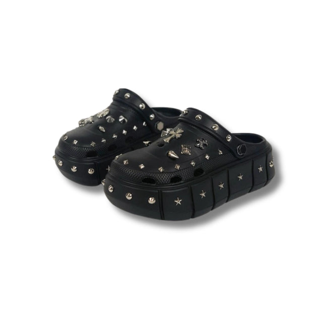 Platform Rivet Clogs