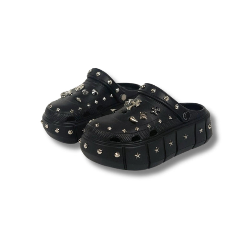 Platform Rivet Clogs